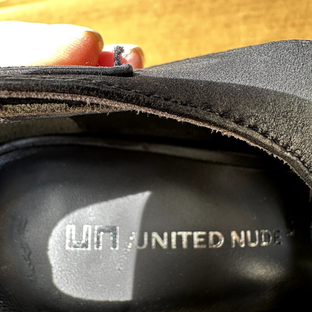 United Nude Heels Ankle Boots Leather Pin Belt Closed Toe Buckle Strap Black 7.5 - Picture 6 of 8